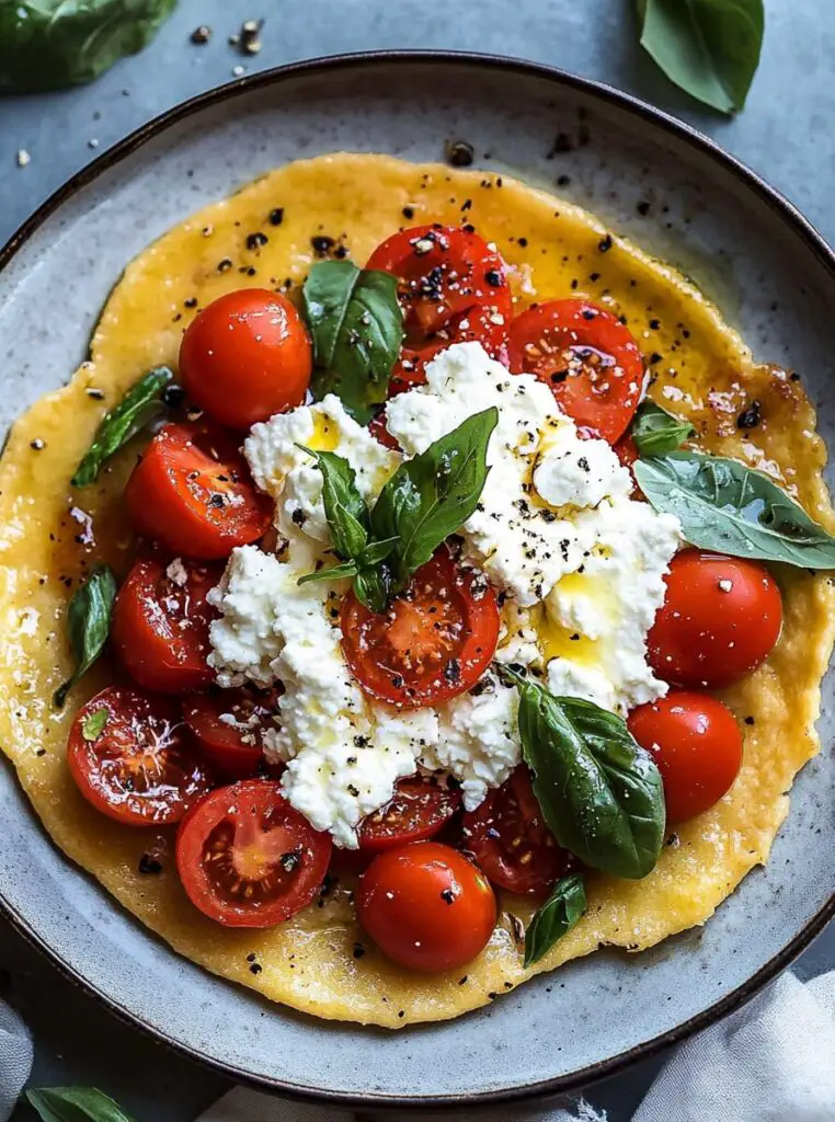Socca with Whipped Feta and Tomato Salad