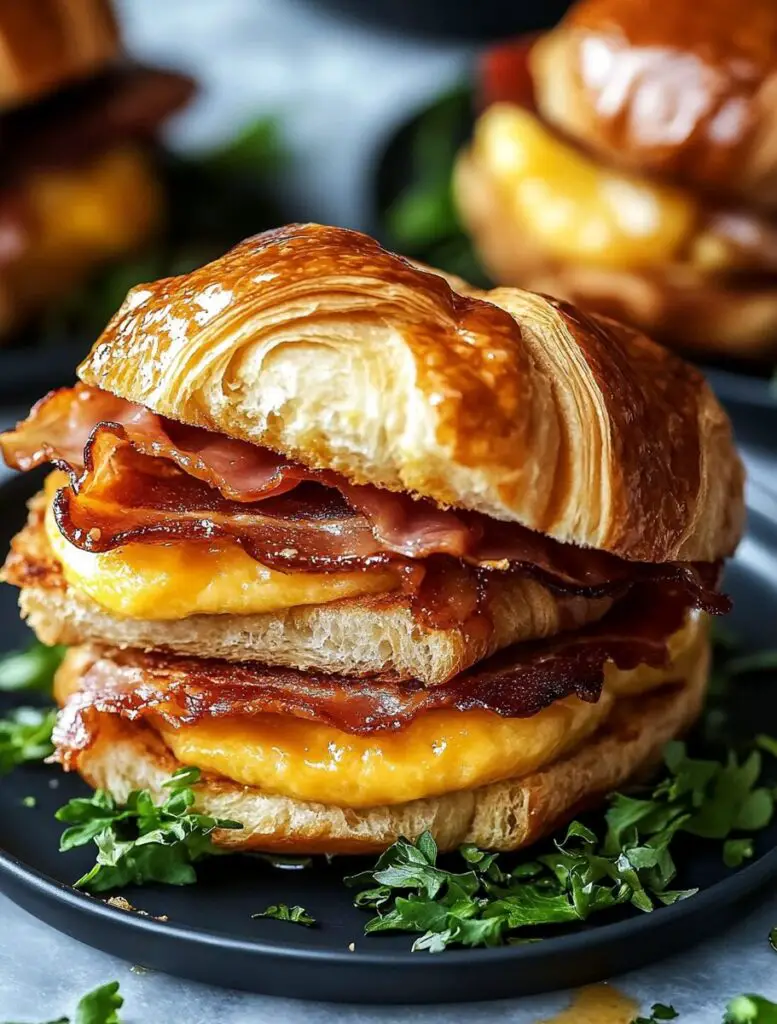 Killer Maple Mustard Croissant Breakfast Sandwiches