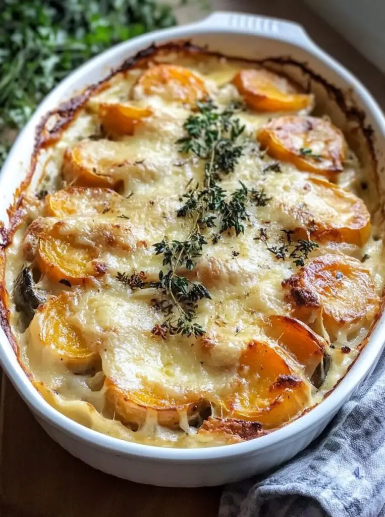 Cheesy Root Vegetable Gratin