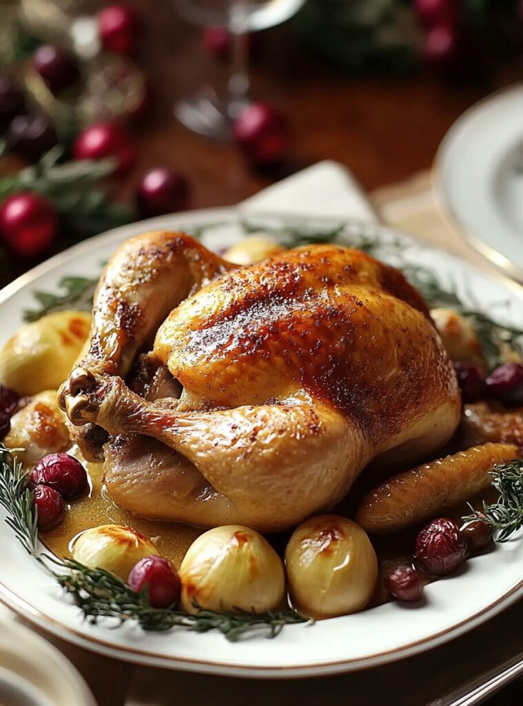 Roast Chicken Dinner with Roasted Garlic Gravy