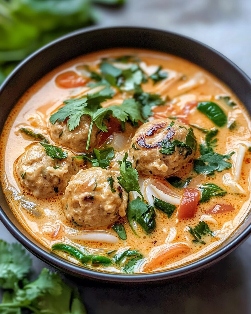 Thai Inspired Chicken Meatball Soup