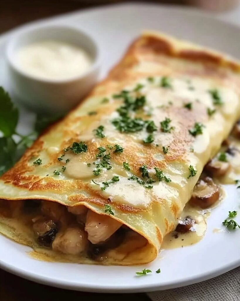 Chicken and Mushroom Crepe