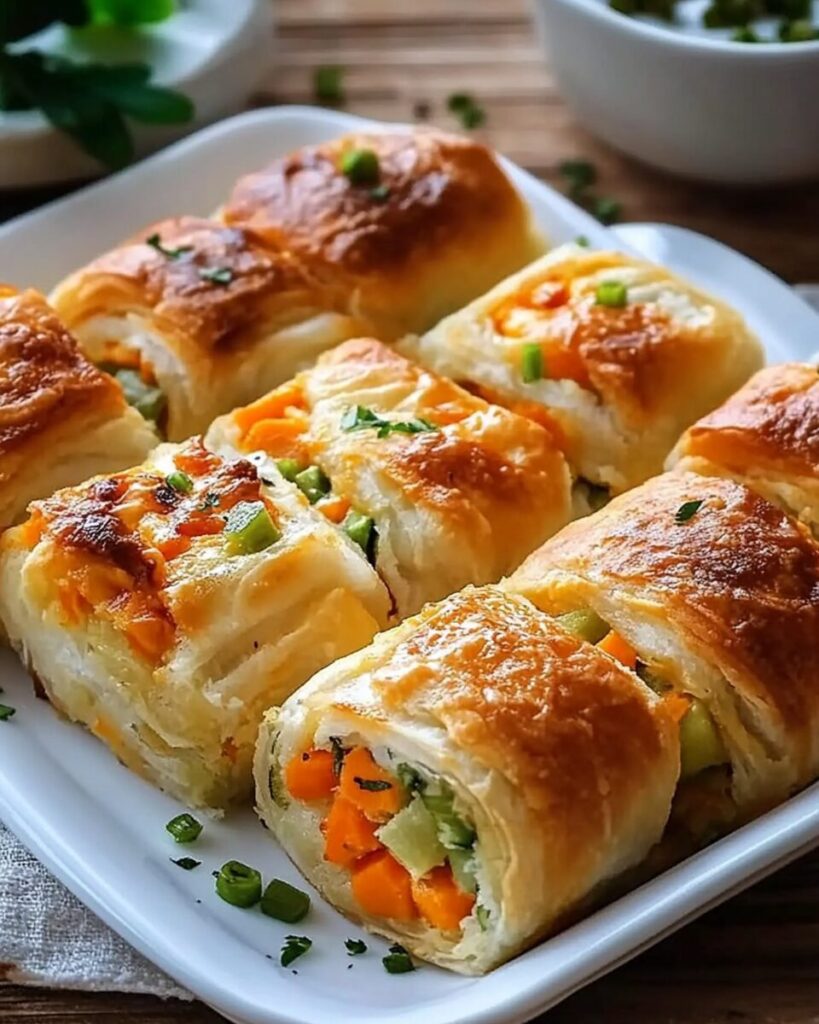 Cheesy Baked Vegetable Rolls