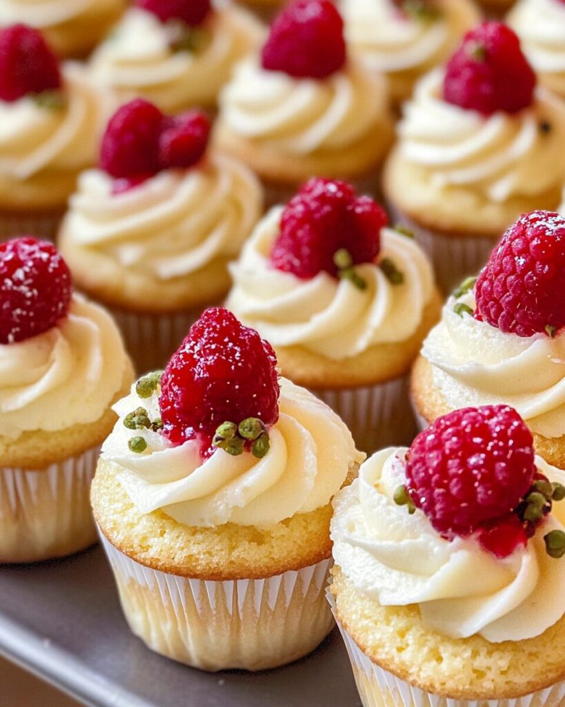 Moist Lemon Cupcakes with Raspberry Filling