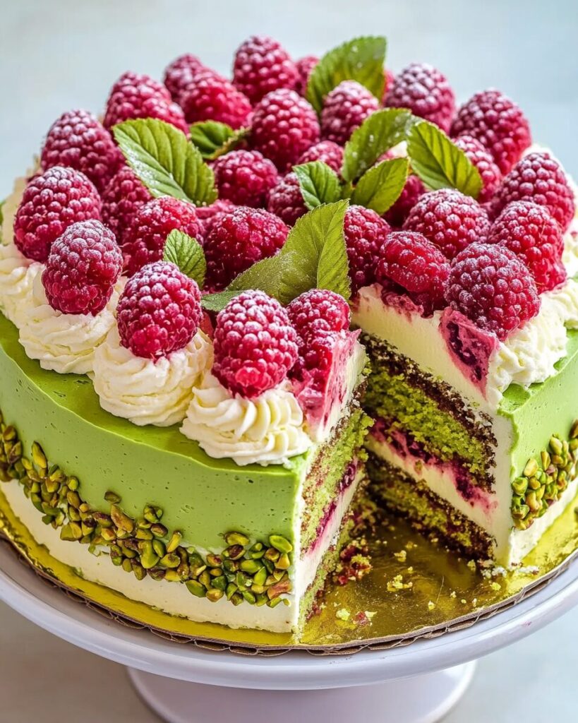 Pistachio Raspberry Cake