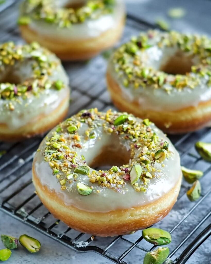 Baked Pistachio Pudding Donuts