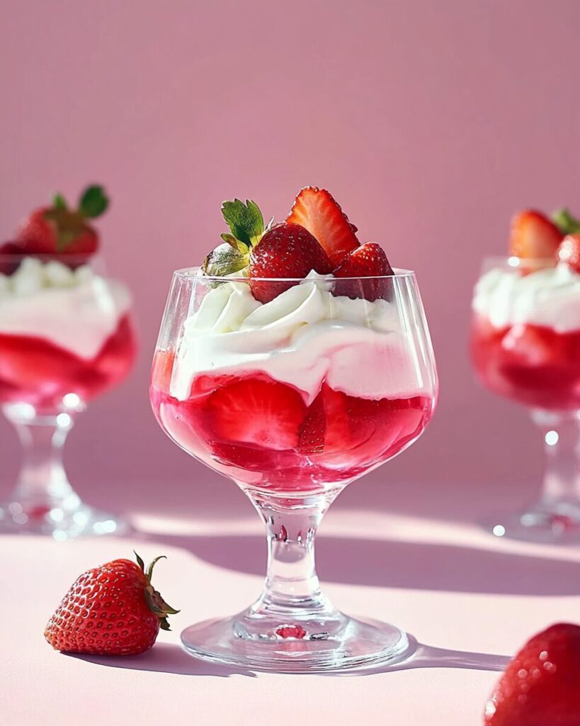 Pretty Jell-O Strawberry Parfait