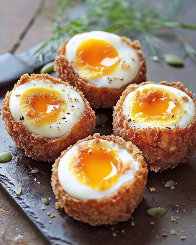 Crispy Scotch Eggs with Runny Yolk