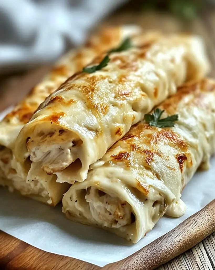 Cheesy Garlic Chicken Wraps