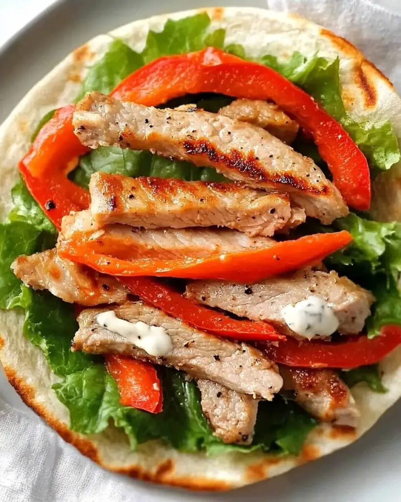 Peppered Pork Pitas