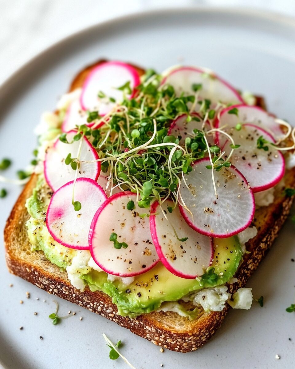 Avocado Toast with Radish and Microgreens