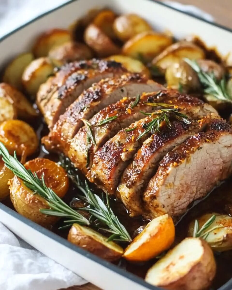 Rosemary Orange Glazed Roasted Pork Tenderloin