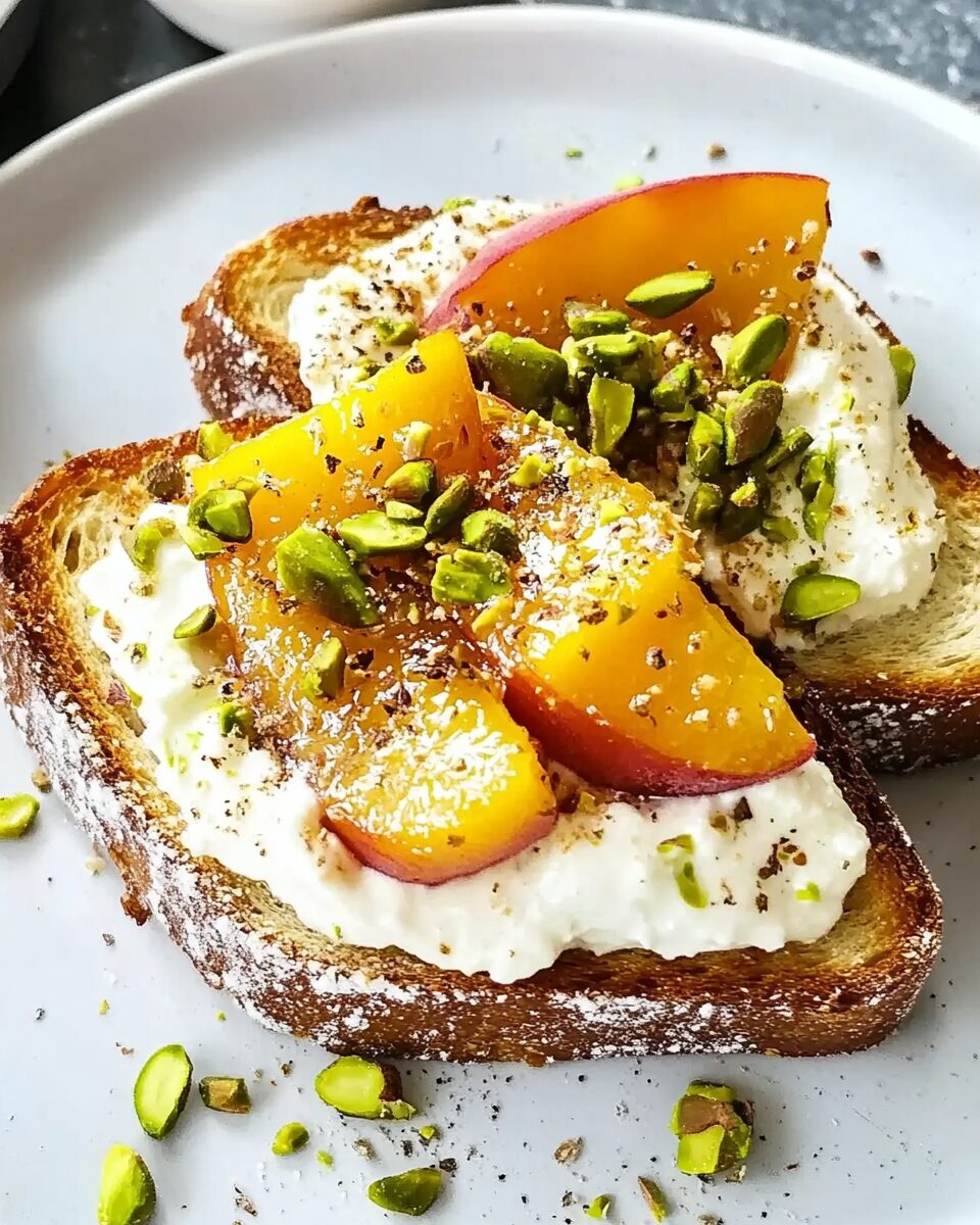 Pistachio & Peach Toast