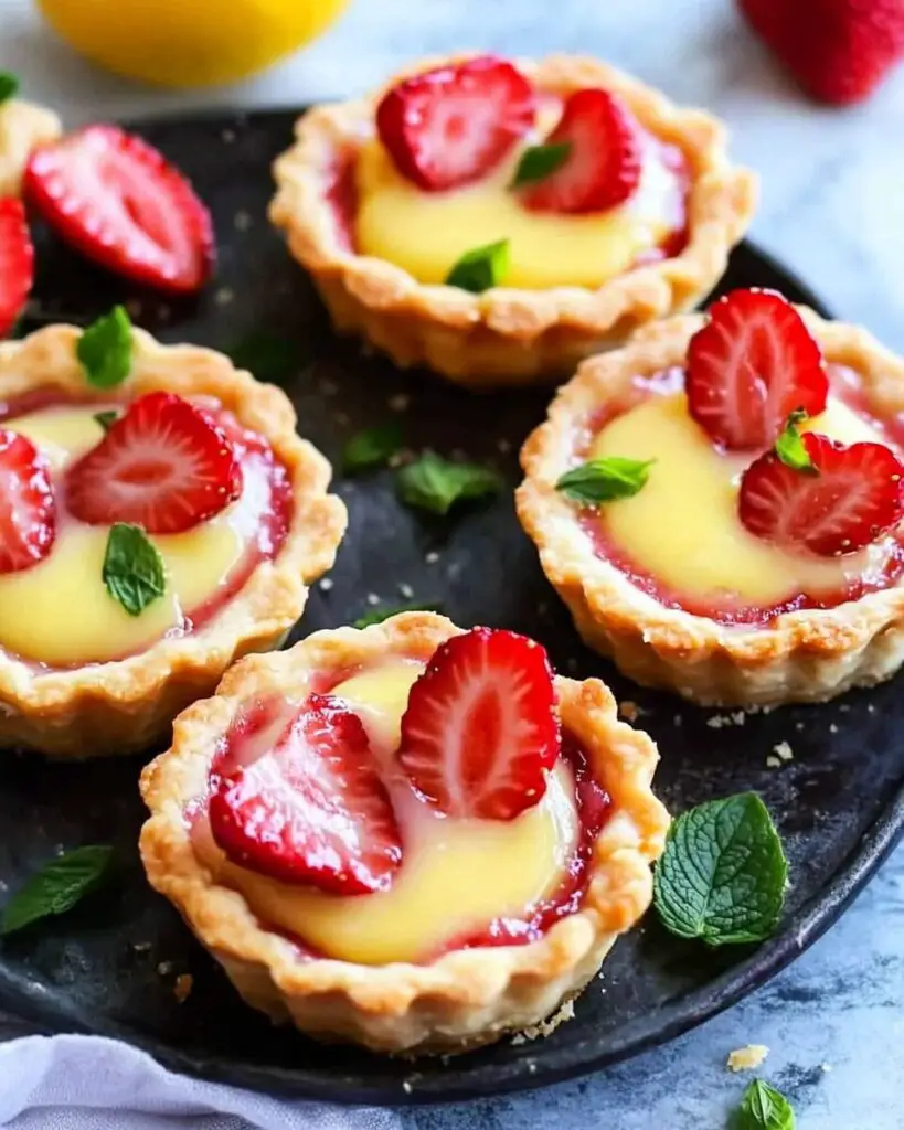 Strawberry Honey Custard Tarts with Lemon Curd