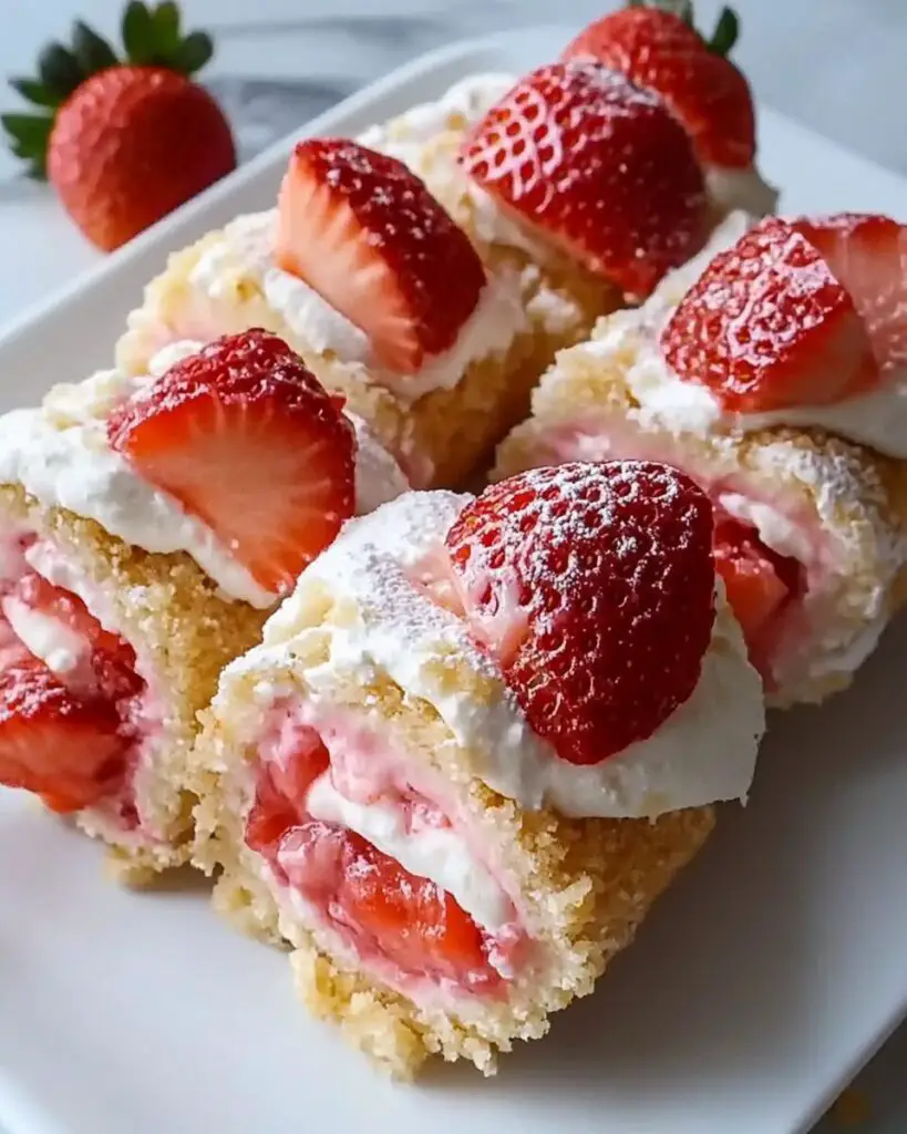 Strawberry Shortcake Cheesecake Rolls