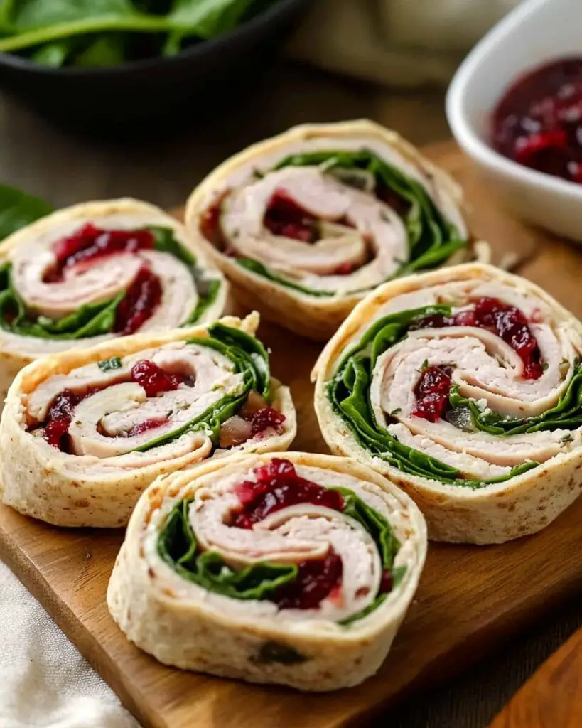 Turkey Pinwheels with Cranberry Spread