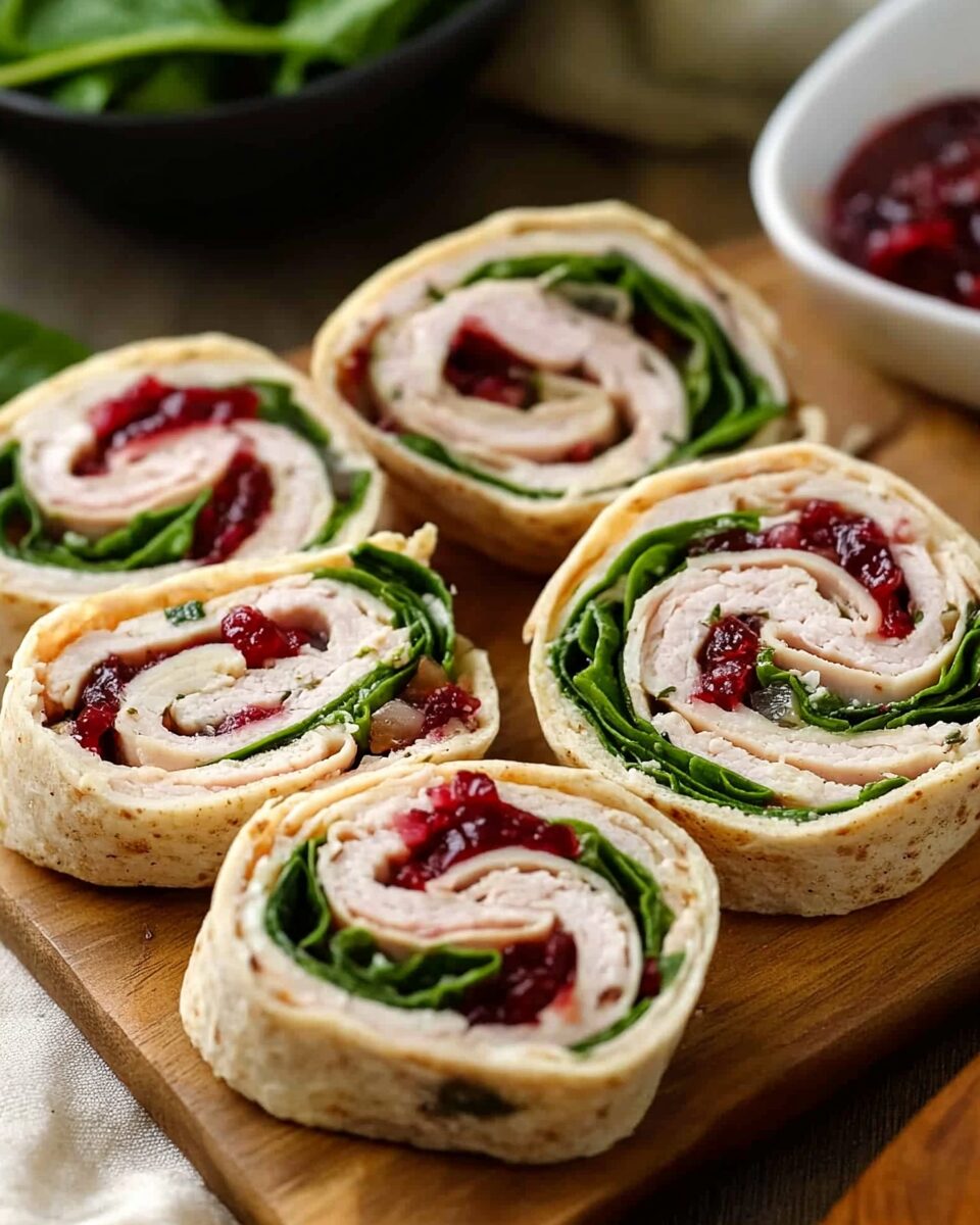 Turkey Pinwheels with Cranberry Spread