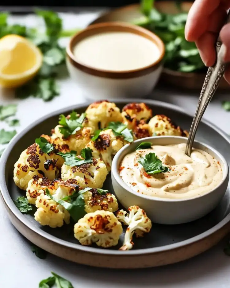 Lebanese Roasted Cauliflower with Tahini Sauce