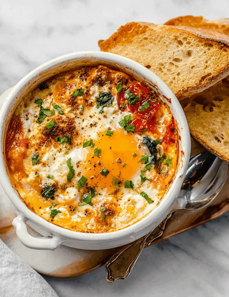 Baked Feta Eggs