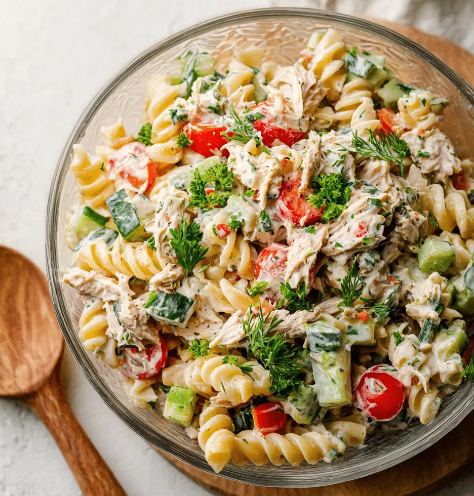 Creamy Healthy Tuna Pasta Salad
