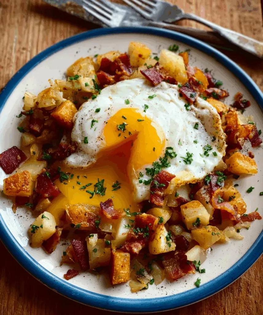 Crispy Bacon & Egg Skillet Hash with Potatoes