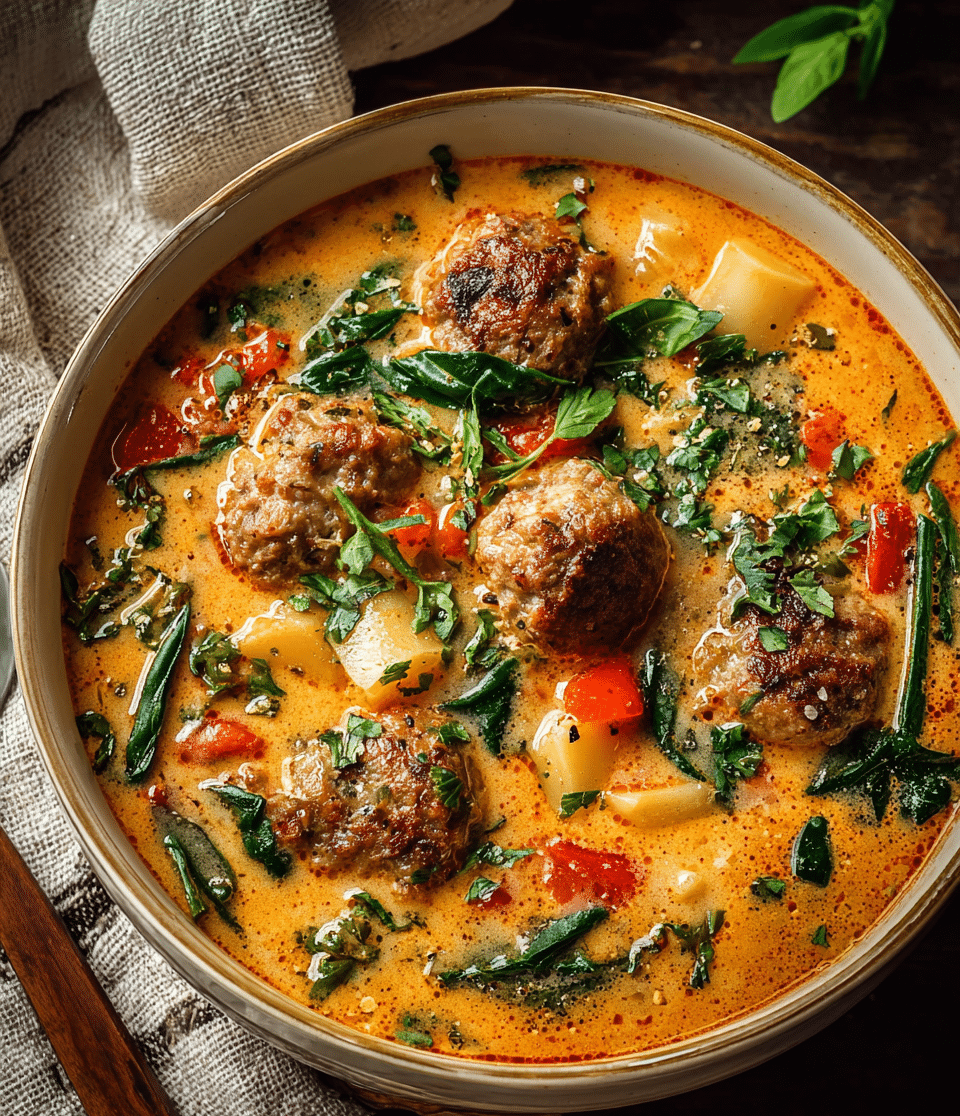 Creamy Italian Meatball Soup