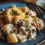 Crockpot Cheesesteak Potato Casserole