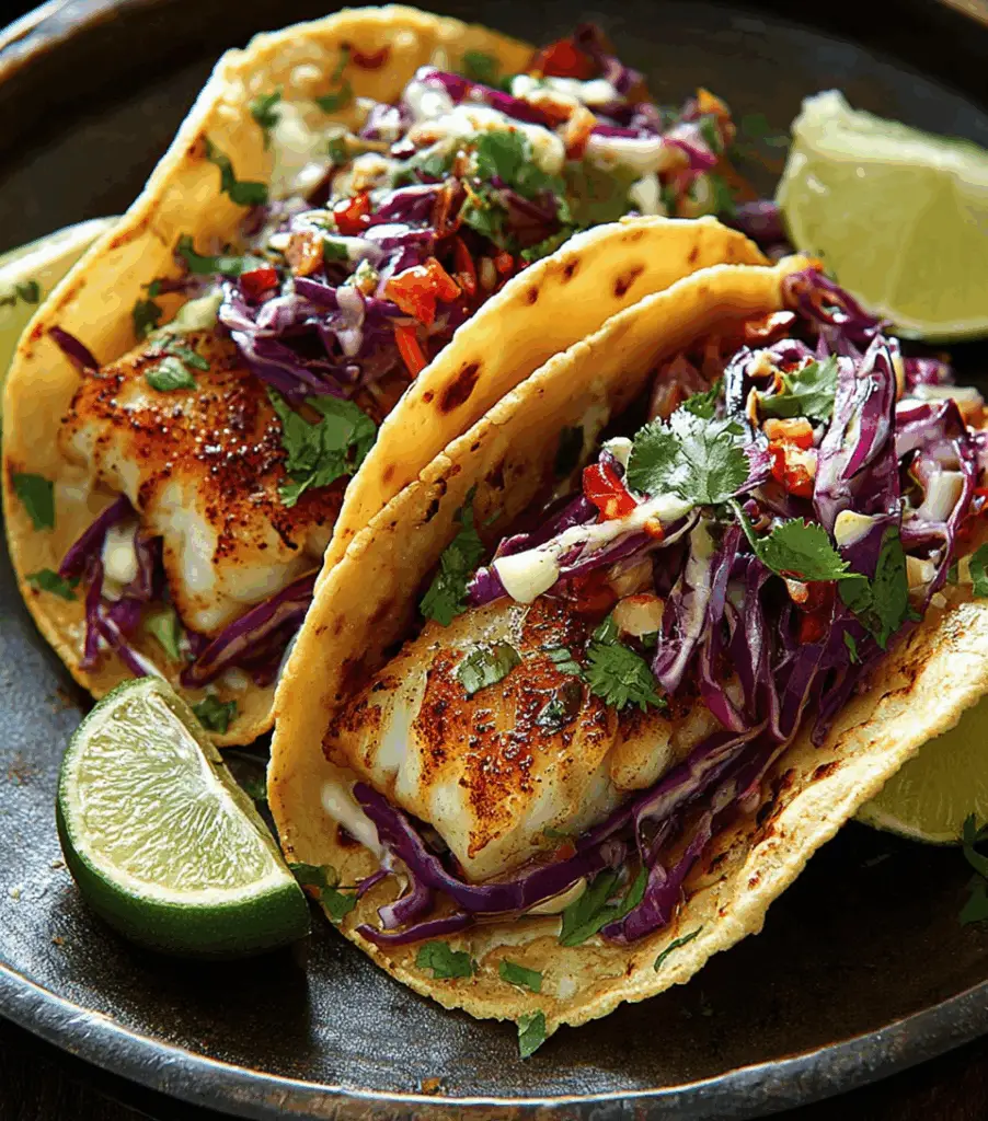 Fish Tacos with Cabbage Slaw