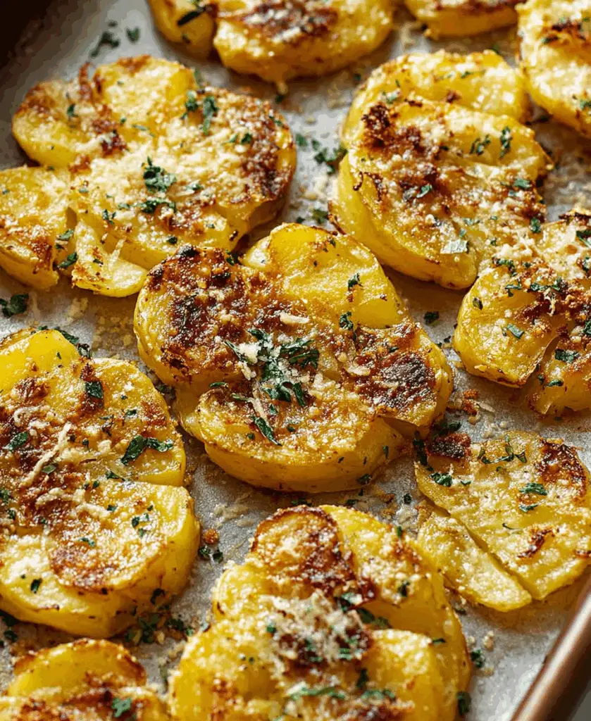 Garlic Parmesan Smashed Potatoes
