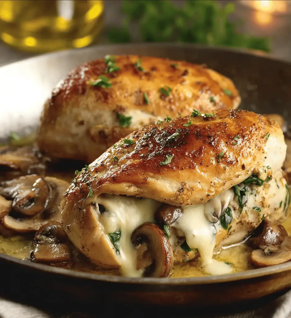 Mushroom Stuffed Chicken Breasts