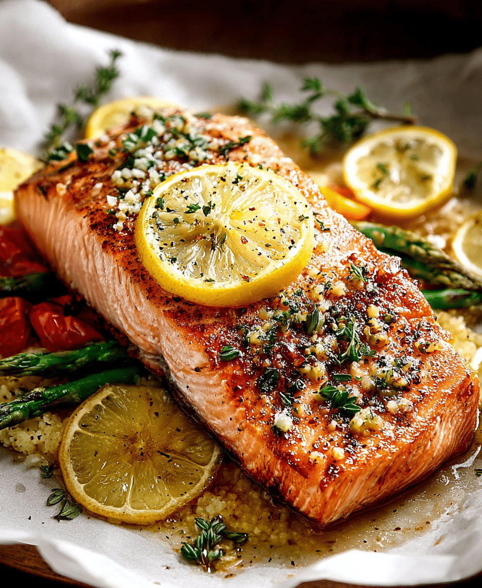 Baked Lemon Garlic Salmon