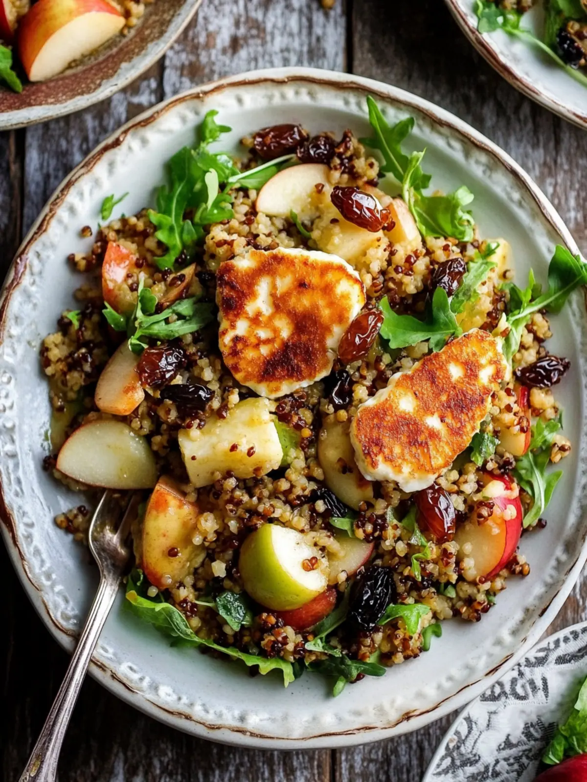 Roasted Apple Bulgur Salad with Halloumi & Date Vinaigrette Delight 4 Roasted Apple Bulgur Salad with Halloumi & Date Vinaigrette