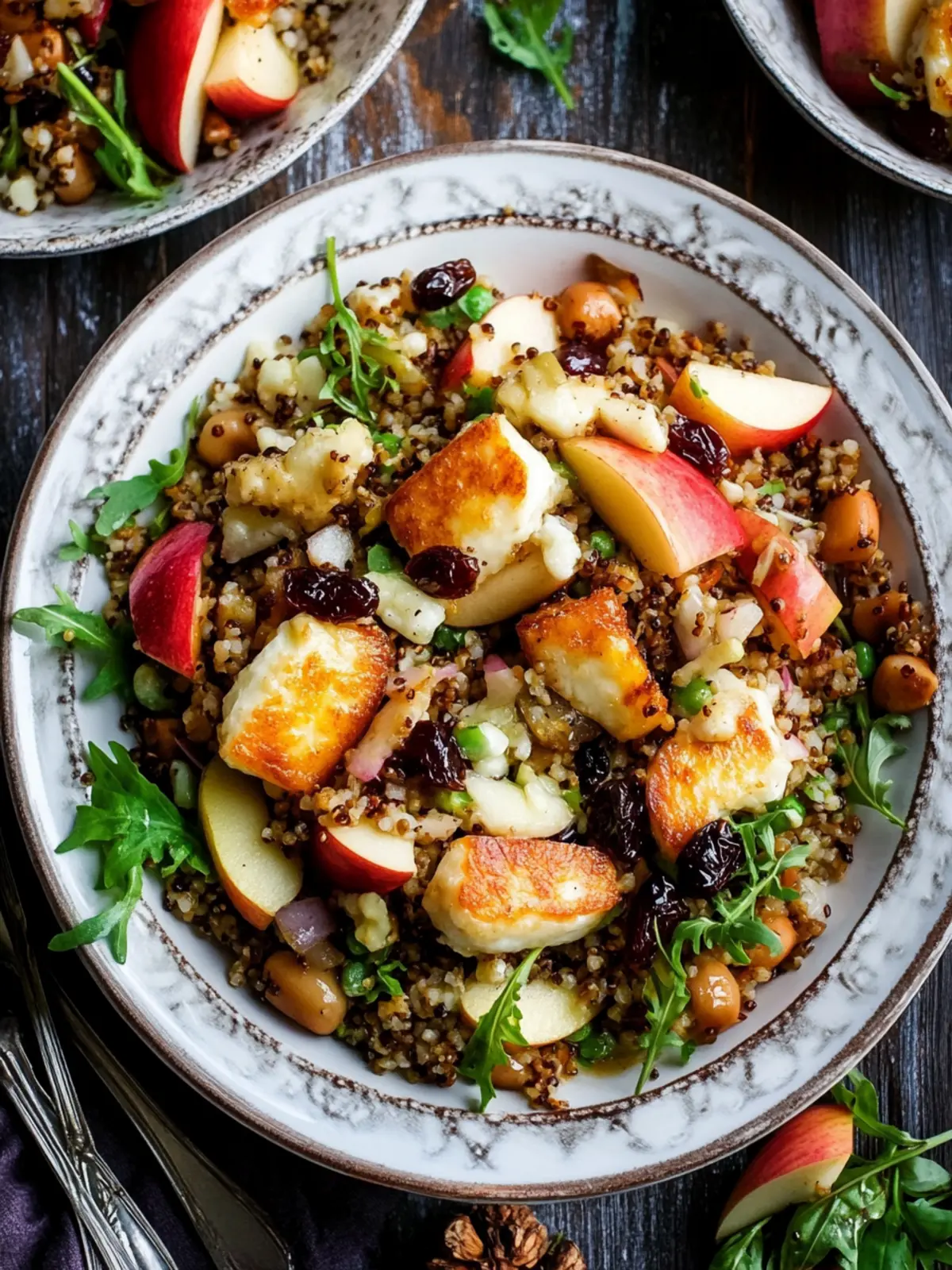 Roasted Apple Bulgur Salad with Halloumi & Date Vinaigrette Delight 3 Roasted Apple Bulgur Salad with Halloumi & Date Vinaigrette