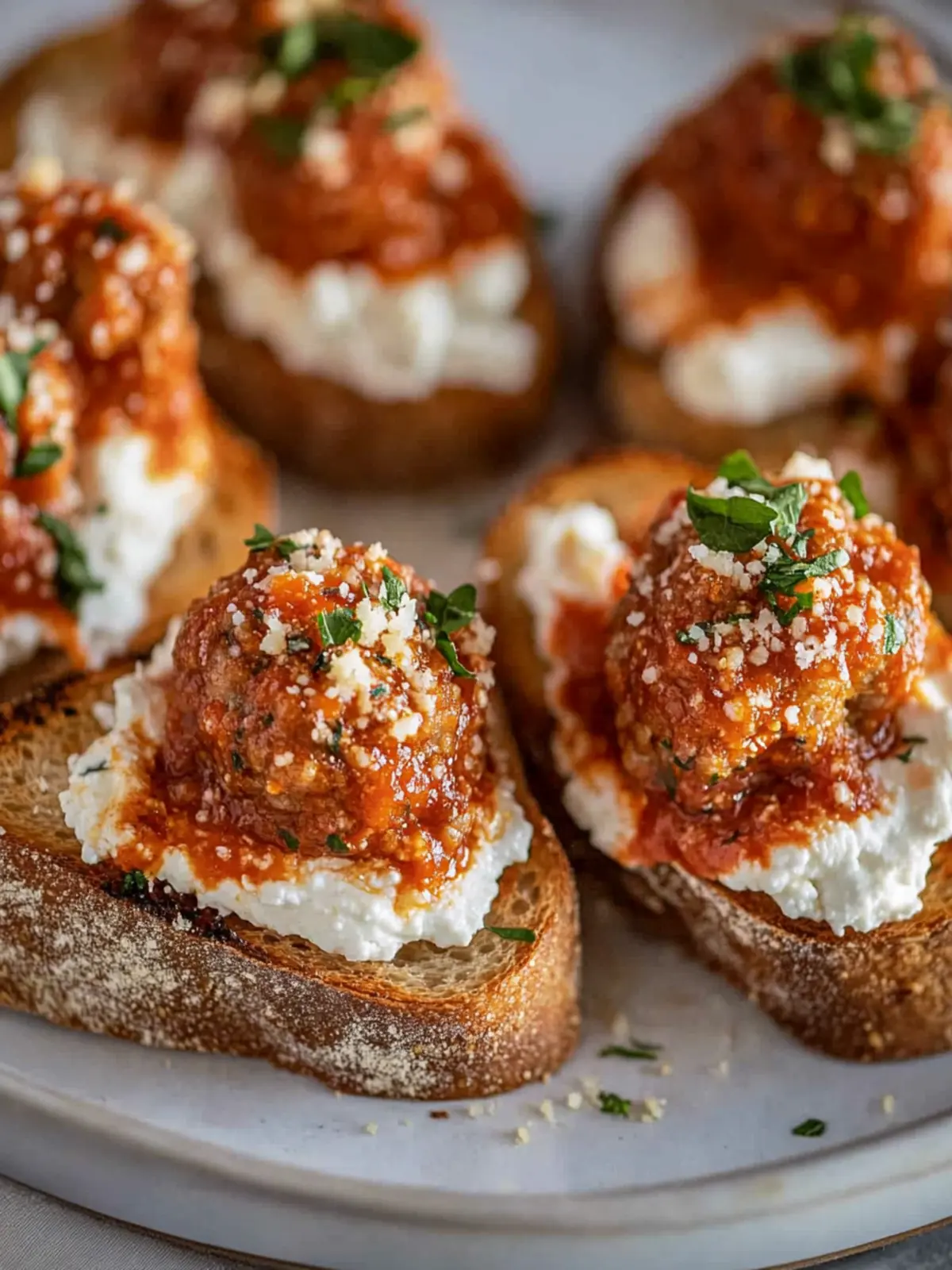 Vodka Sauce Meatballs on Ricotta Toast: A Cozy Delight 4 Vodka Sauce Meatballs on Ricotta Toast