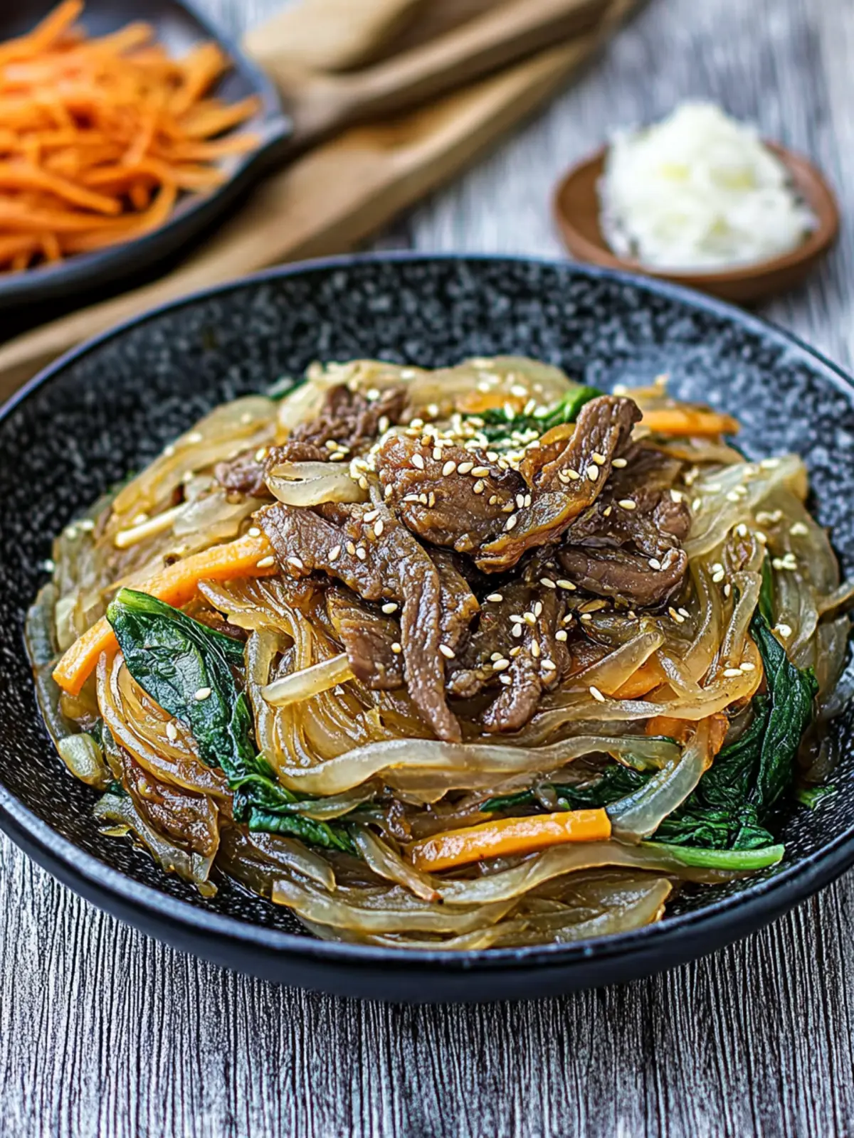 Delicious Japchae: Korean Stir-Fried Sweet Potato Noodles You’ll Love 2 Japchae (Korean Stir-Fried Sweet Potato Noodles)