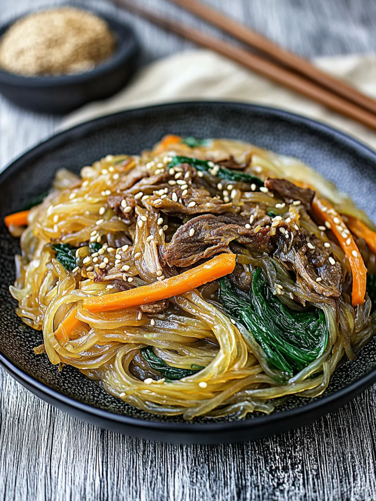 Delicious Japchae: Korean Stir-Fried Sweet Potato Noodles You’ll Love 3 Japchae (Korean Stir-Fried Sweet Potato Noodles)