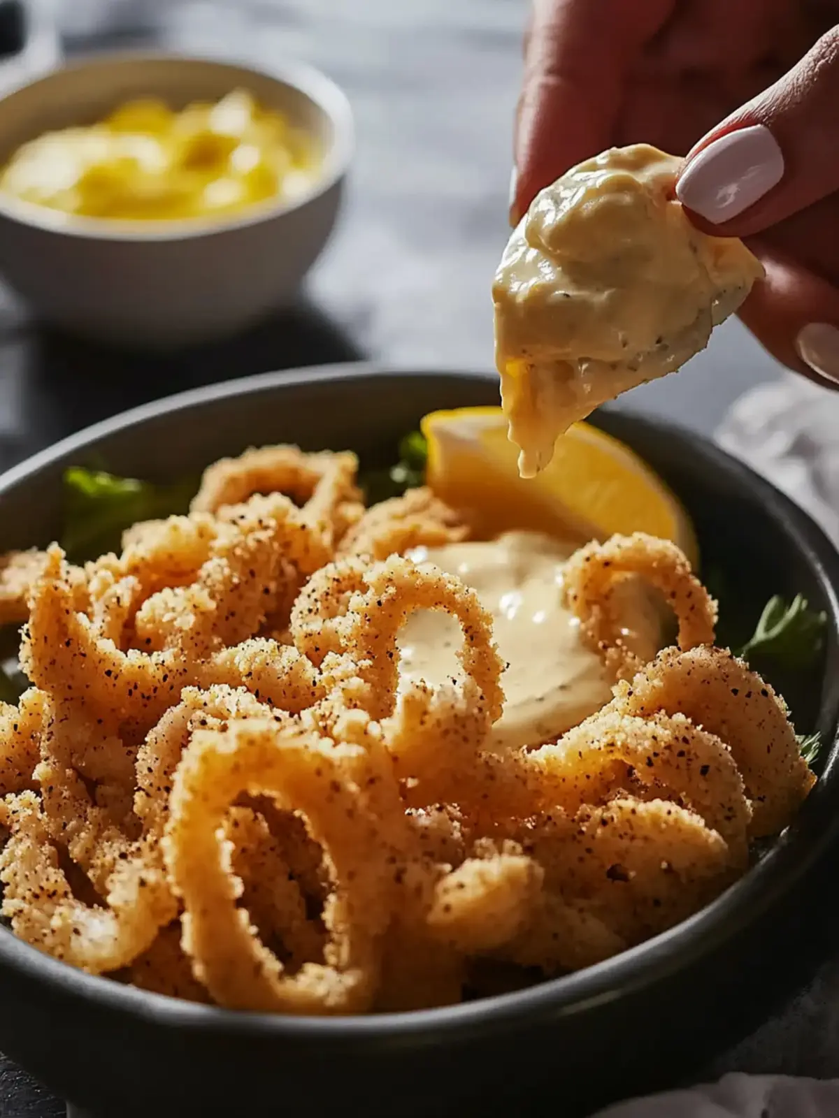 Irresistible Salt and Pepper Squid with Creamy Aioli Dipping Sauce 2 Salt and Pepper Squid With Aioli