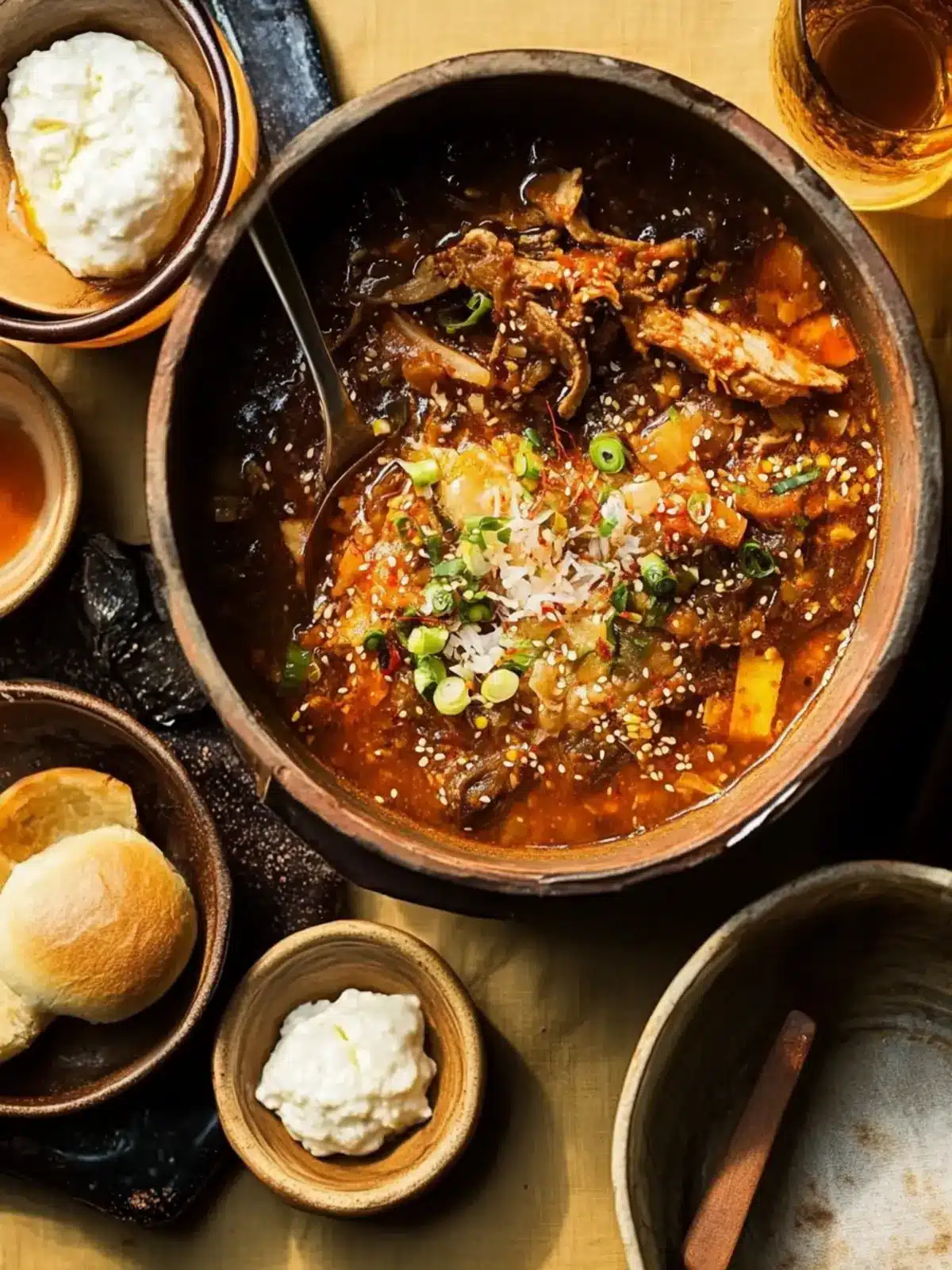Hearty Pork and Kimchi Stew with Sweet Buns and Labne Bliss 4 pork and kimchi stew, and sweet buns with labne and passion fruit