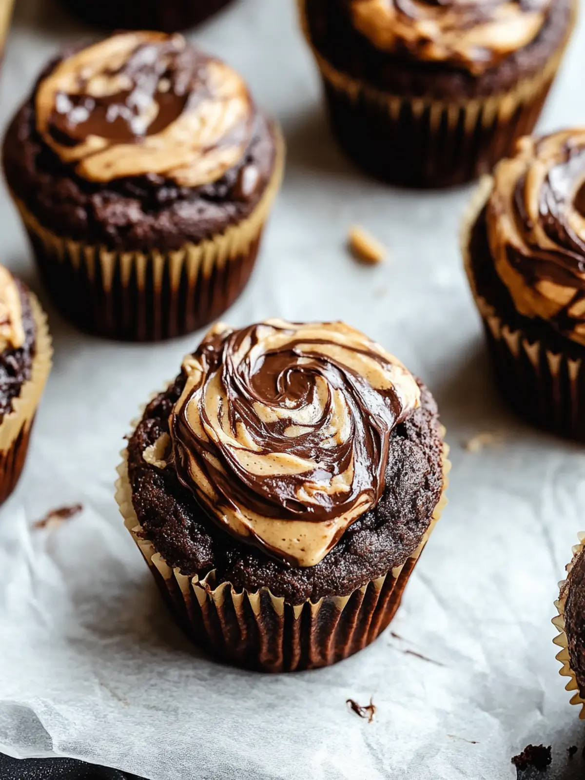 Chocolate Peanut Butter Swirl Muffins [35 Minutes]