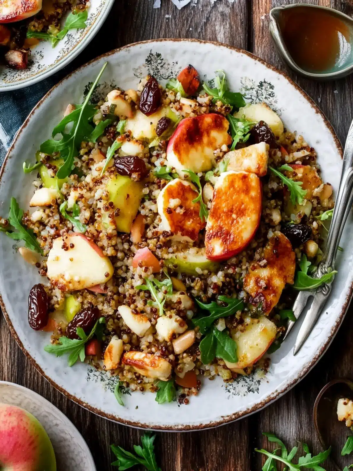 Roasted Apple Bulgur Salad with Halloumi & Date Vinaigrette Delight 2 Roasted Apple Bulgur Salad with Halloumi & Date Vinaigrette