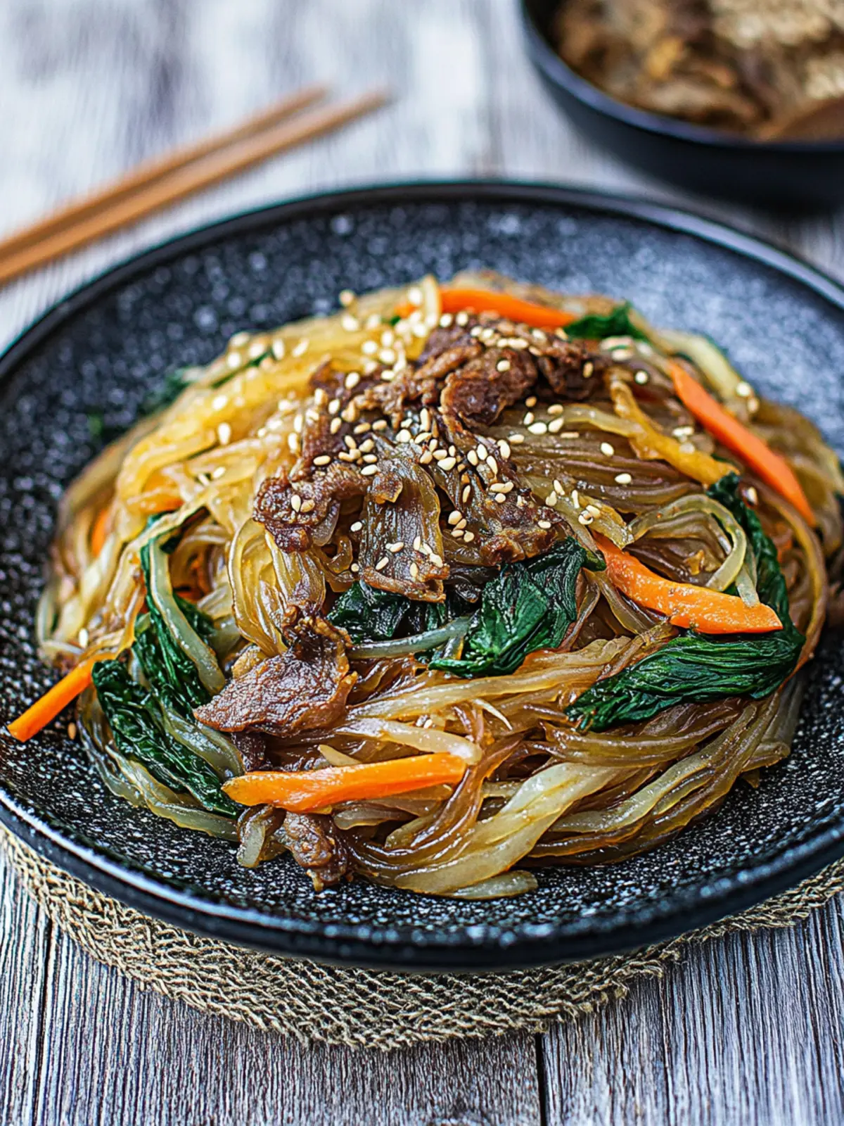Delicious Japchae: Korean Stir-Fried Sweet Potato Noodles You’ll Love 4 Japchae (Korean Stir-Fried Sweet Potato Noodles)
