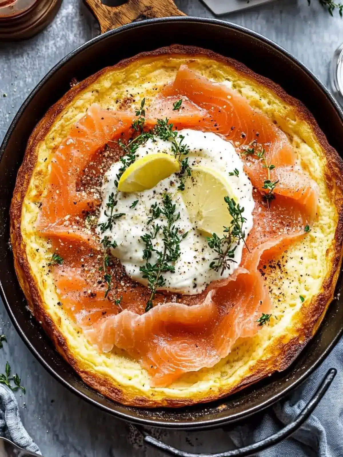 Irresistible Smoked Salmon Dutch Baby with Crème Fraîche Bliss 2 Smoked Salmon Dutch Baby with Crème Fraîche