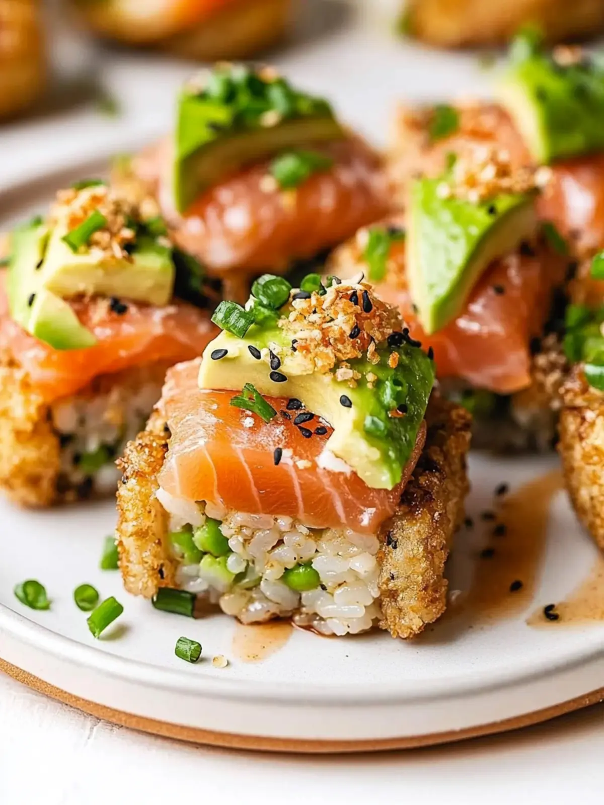 Crispy Rice Sushi Recipe with Smoked Salmon Avocado Delight 2 Crispy Rice Sushi Recipe with Smoked Salmon Avocado
