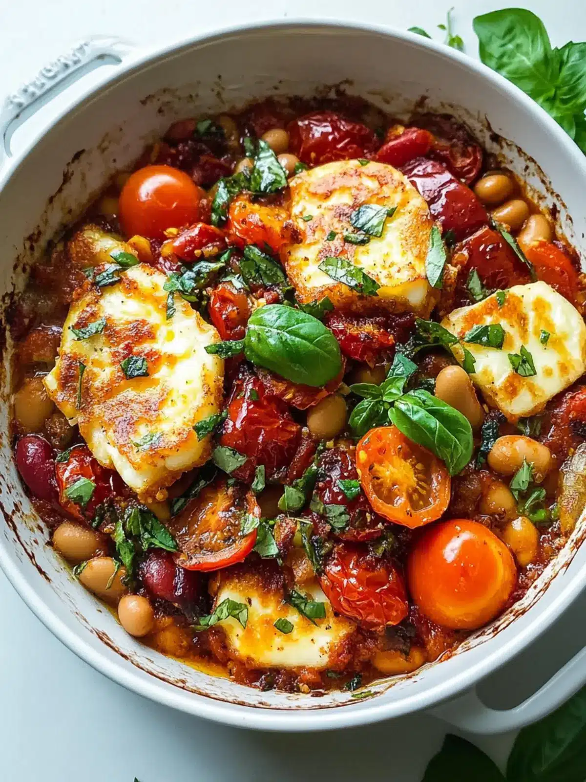 Crispy Halloumi Tomato Bean Bake for Cozy Nights In 2 Crispy Halloumi Tomato Bean Bake