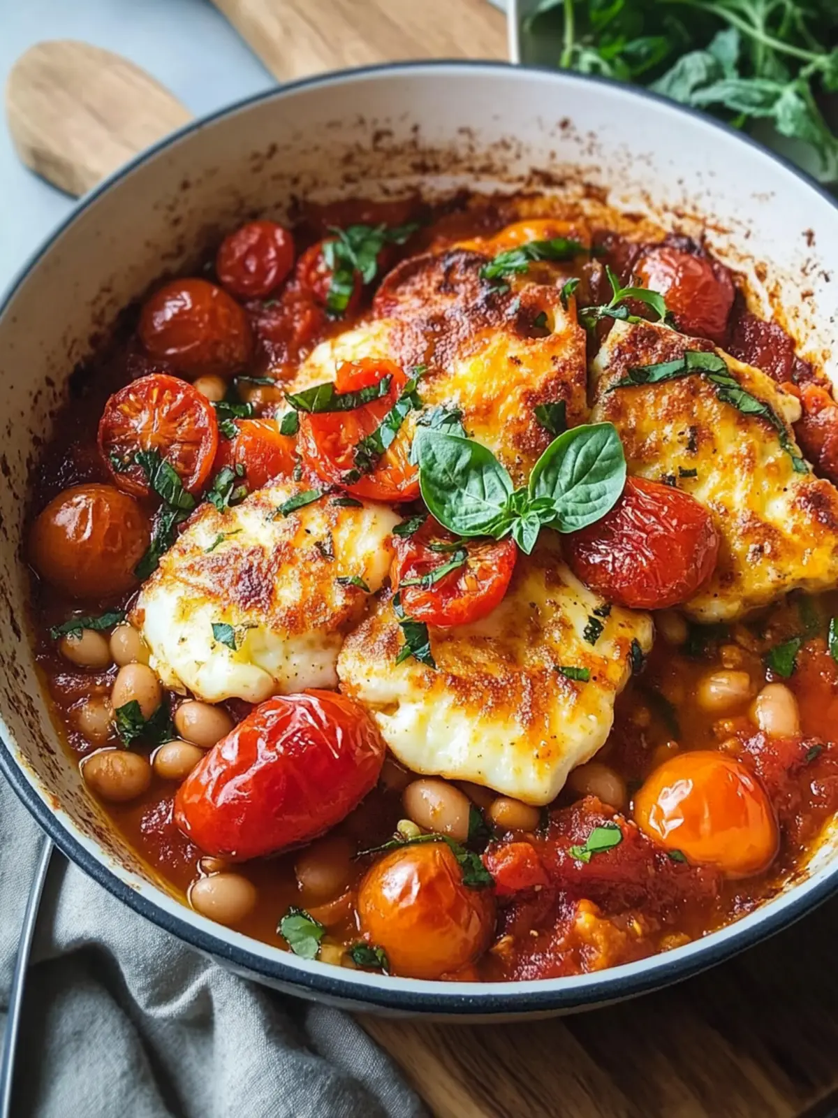 Crispy Halloumi Tomato Bean Bake for Cozy Nights In 3 Crispy Halloumi Tomato Bean Bake