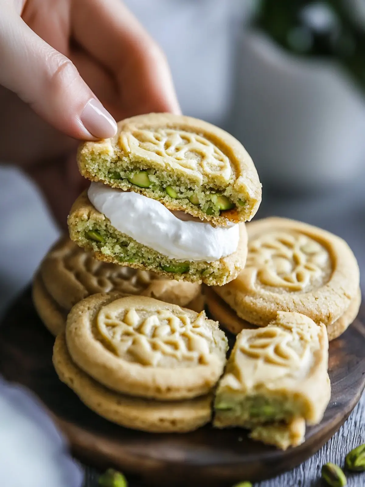 Pistachio Latte Sandwich Cookies with Creamy Indulgence 5 Pistachio Latte Sandwich Cookies
