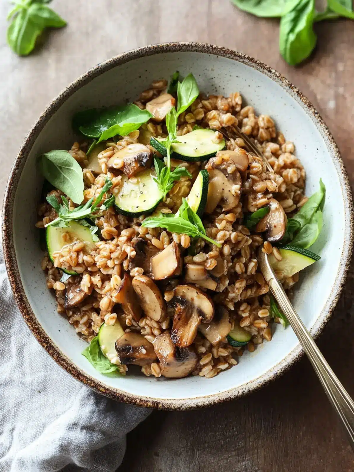Savory Farro with Balsamic Mushrooms & Zucchini Delight 5 Farro with Balsamic Mushrooms & Zucchini
