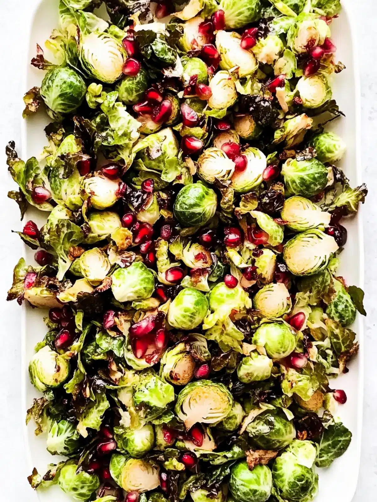 Crispy Brussels Sprout Salad with Pomegranate Bliss 4 Crispy Brussels Sprout Salad with Pomegranate Seeds