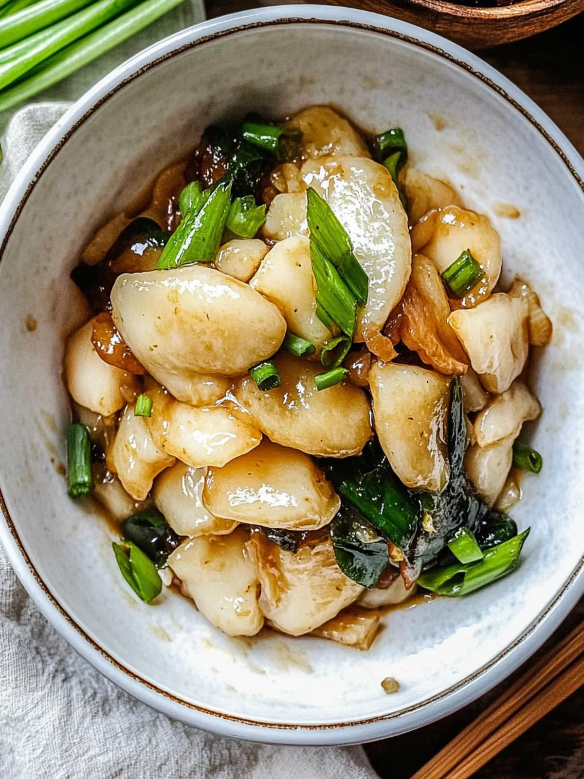 Savor Stir Fried Shanghai Rice Cakes with Chicken & Veggies 4 Stir Fried Shanghai Rice Cakes