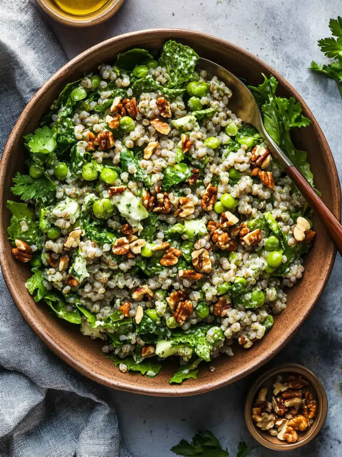 Super Green Grain Salad with Toasted Walnut Dressing Magic 3 Super Green Grain Salad with Toasted Walnut Dressing